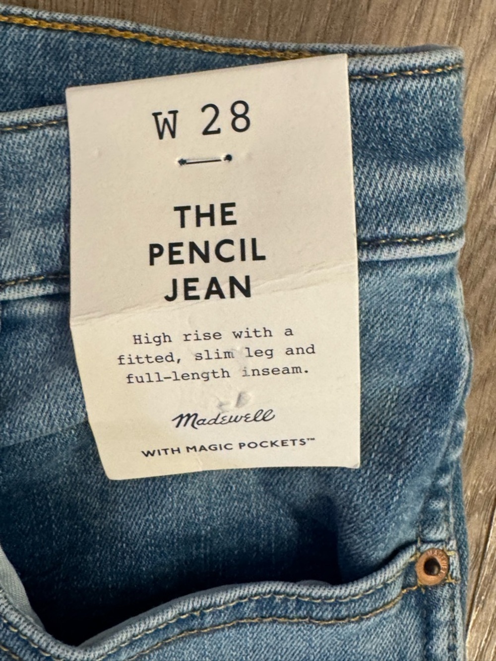 New! Madewell The Pencil Jean in Super Stretch Denim - Picture 2 of 9